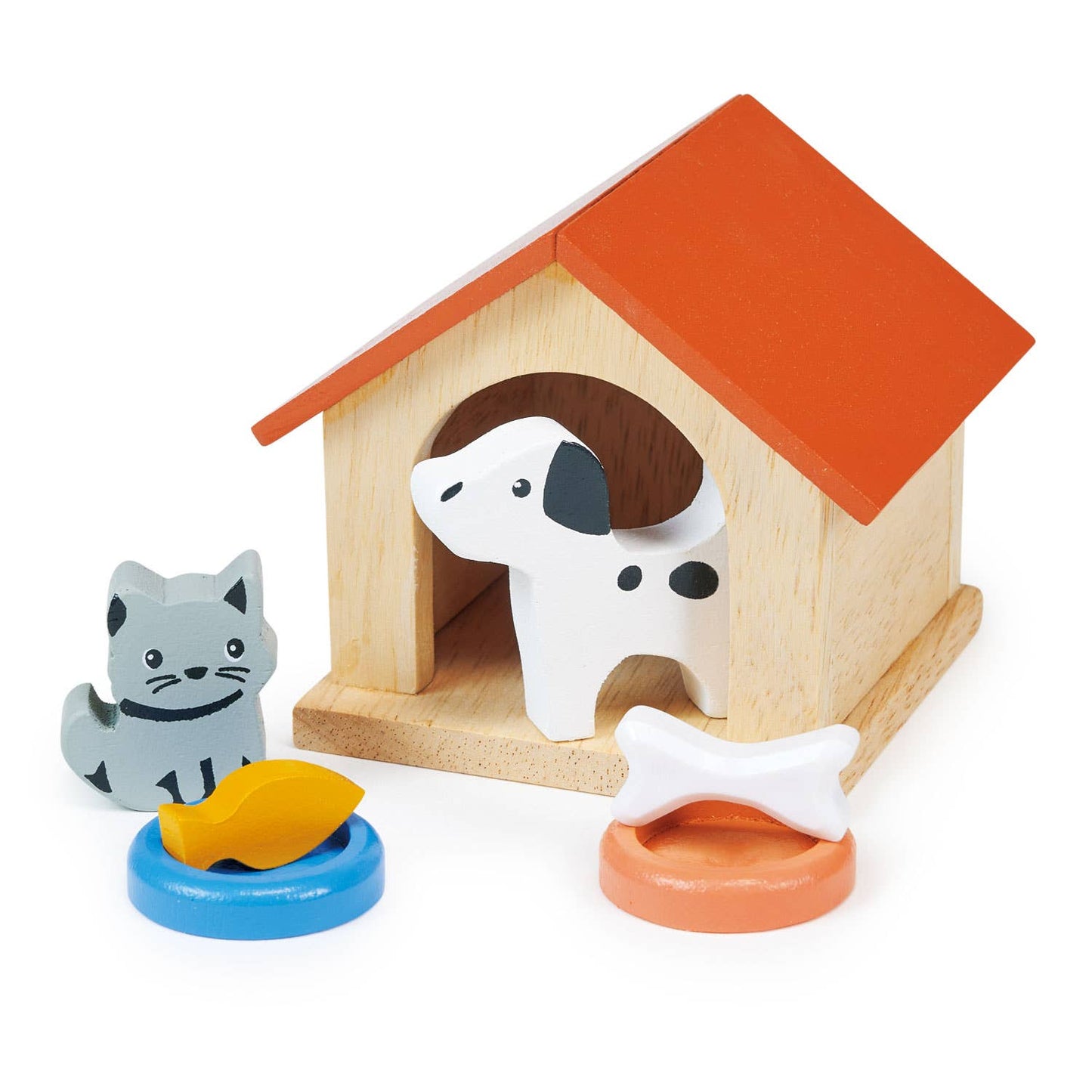 Wooden Toy Dog & Cat Pet Set For Kids