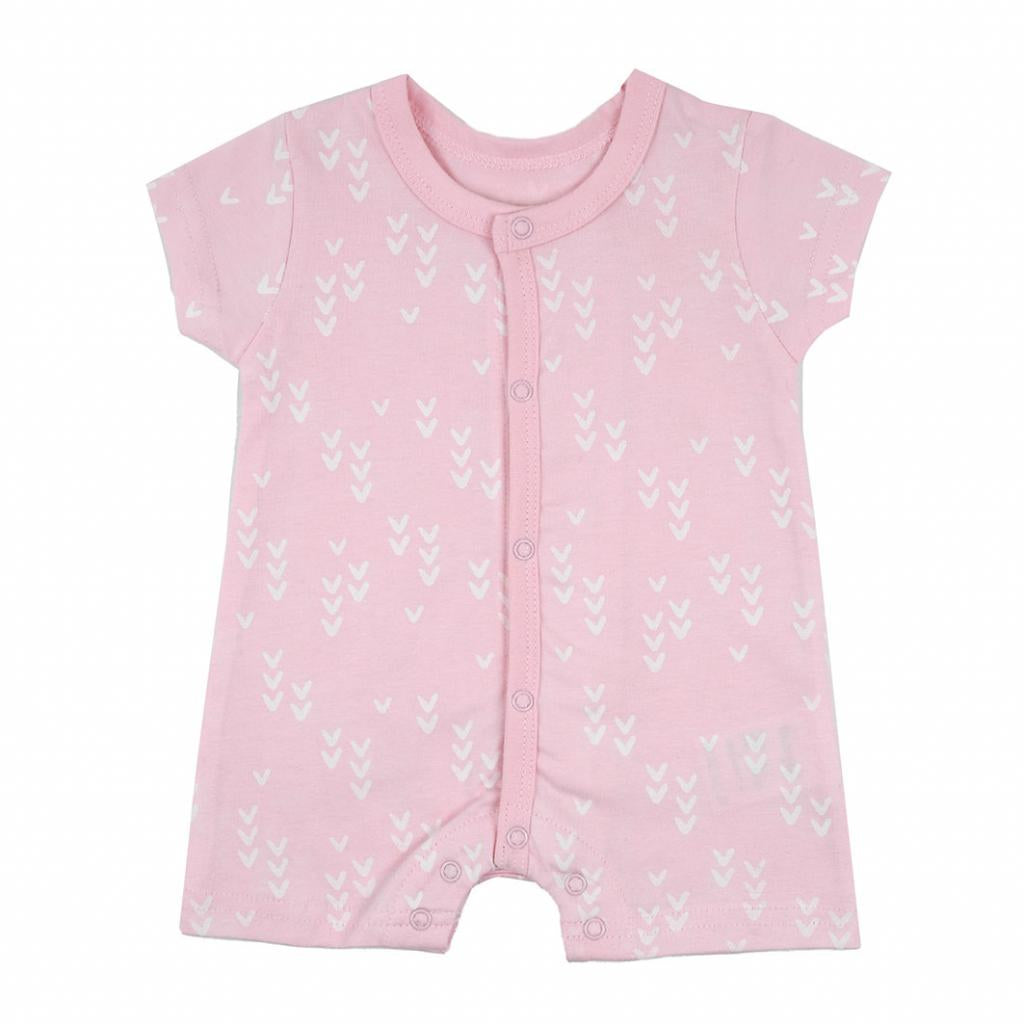 Organic Shortie Baby Romper - Hearts