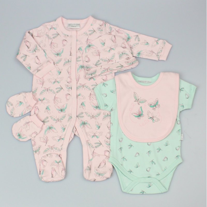 Beautiful Bullterfly 5 Piece Sleepsuit Set