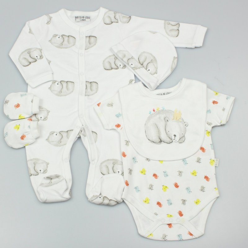 Baby Bear 5 Piece Sleepsuit Set