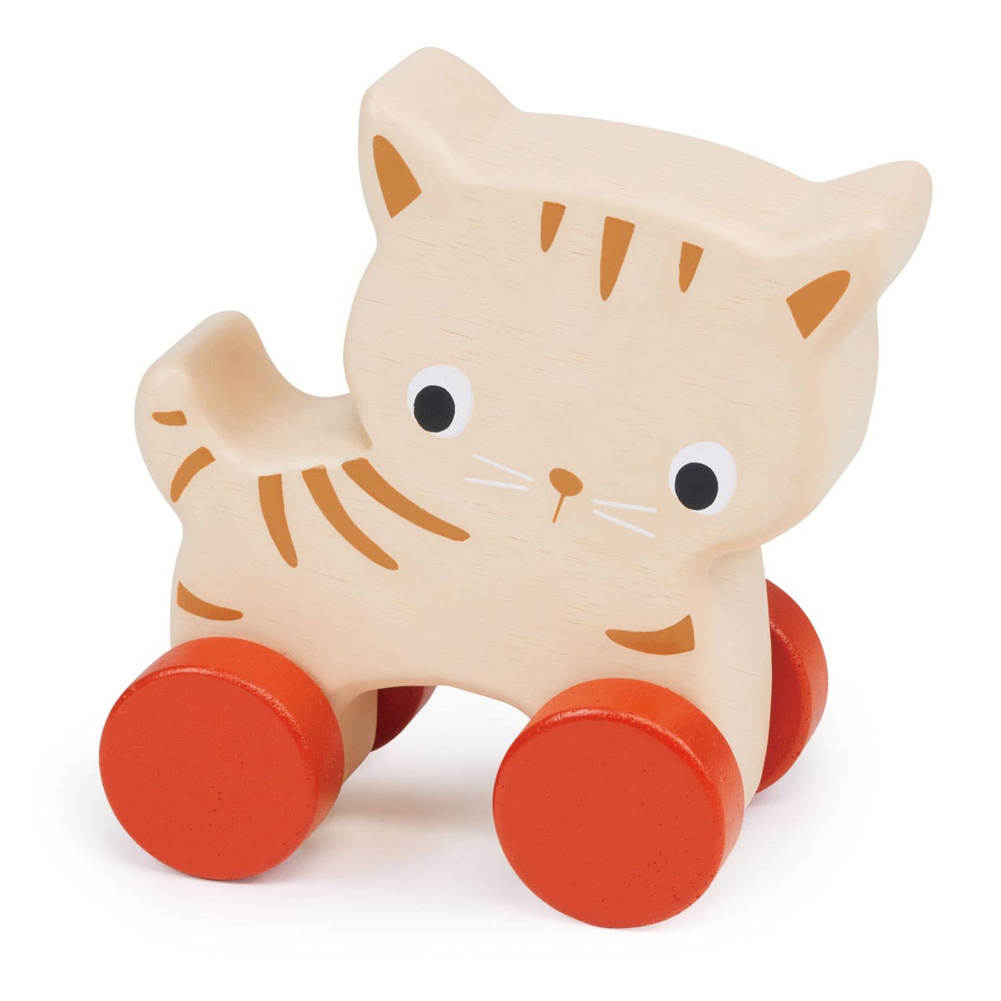 Wooden Toy Kitten On Wheels For Kids