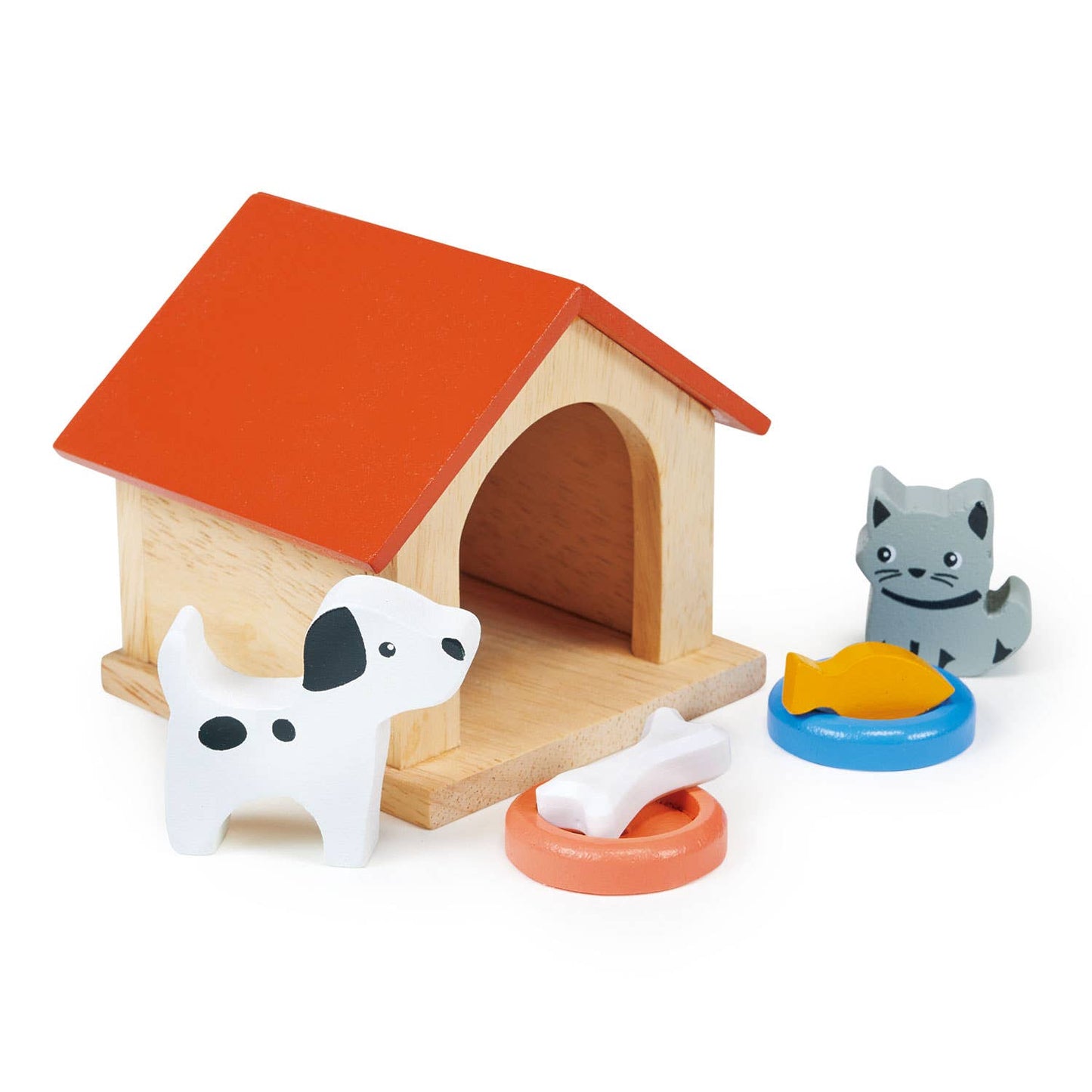 Wooden Toy Dog & Cat Pet Set For Kids
